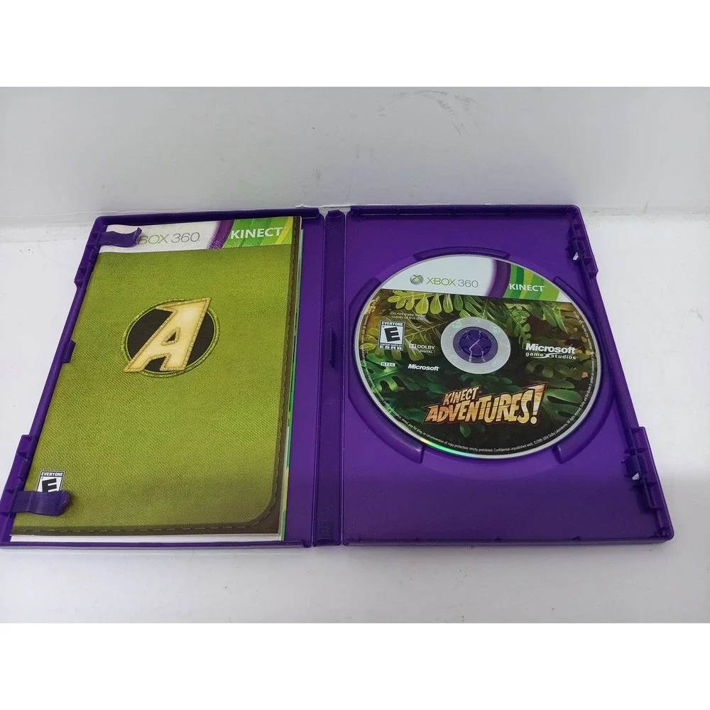 Kinect Adventures Xbox 360 Game Microsoft Kinect Sensor Required CIB Purple Case